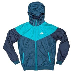 Nike Sportswear Windrunner Hooded Jacket Teal Navy Blue Men's Medium